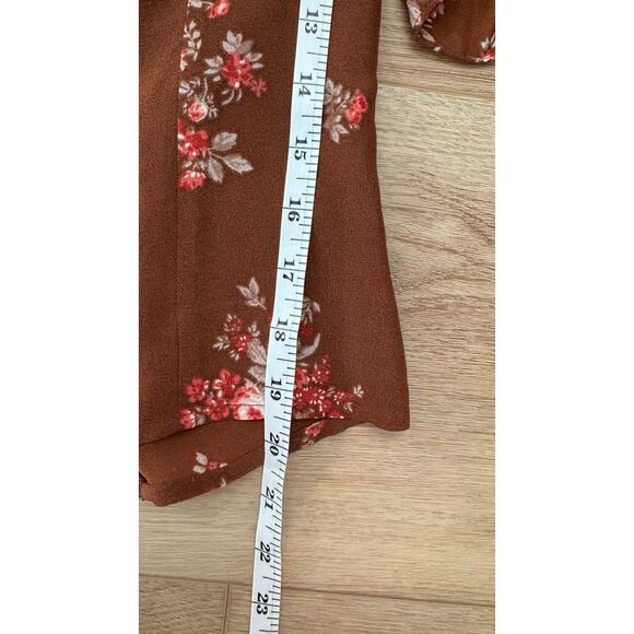 Reformation Delevan Top Nona Floral Tie Front Puff Sleeve Size 6 - Picture 10 of 13